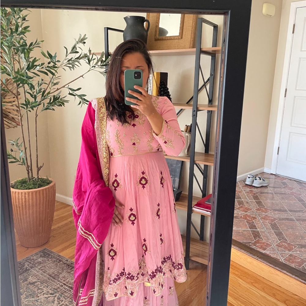 Salwar Kameez Pink Palazzo Pants Set